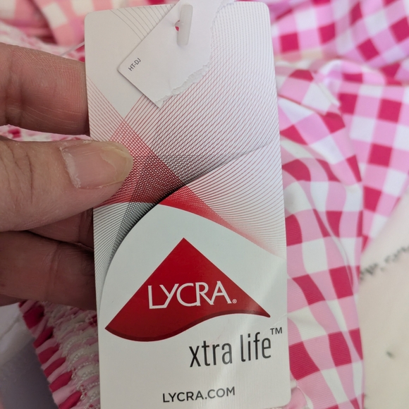 Lands' End Pink Checkered Women's One Piece Swimsuit Sz 22 - Picture 6 of 9